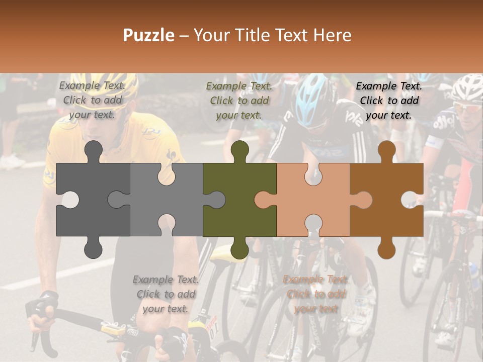 A Group Of People Riding Bikes Down A Street PowerPoint Template