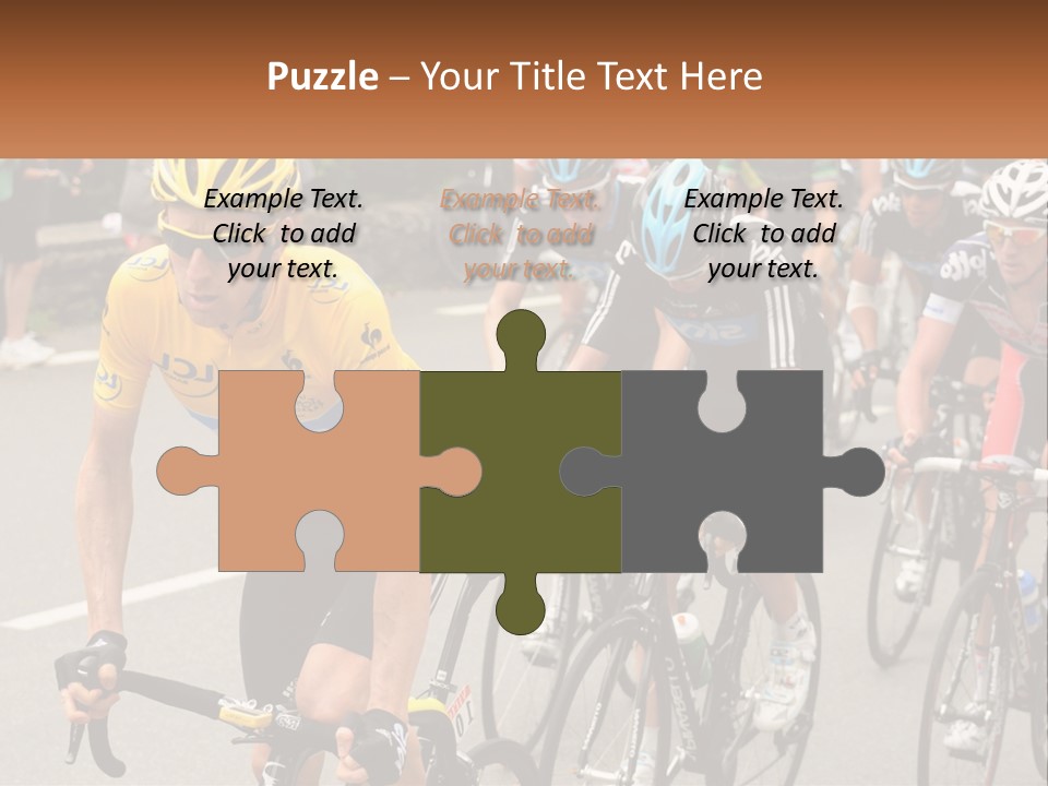 A Group Of People Riding Bikes Down A Street PowerPoint Template