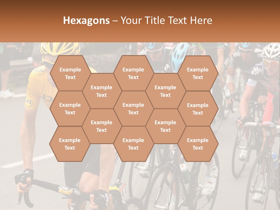 A Group Of People Riding Bikes Down A Street PowerPoint Template