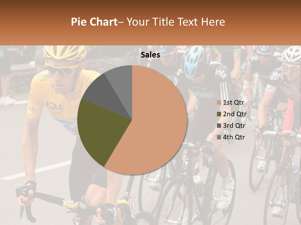A Group Of People Riding Bikes Down A Street PowerPoint Template