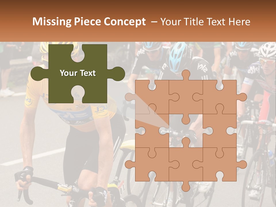 A Group Of People Riding Bikes Down A Street PowerPoint Template