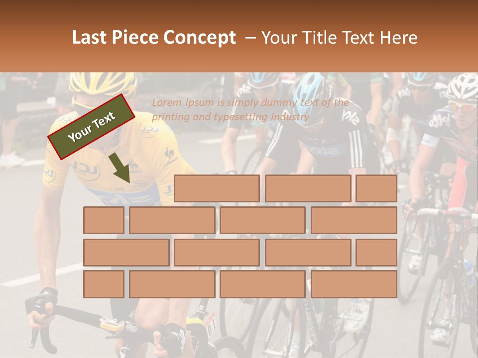A Group Of People Riding Bikes Down A Street PowerPoint Template