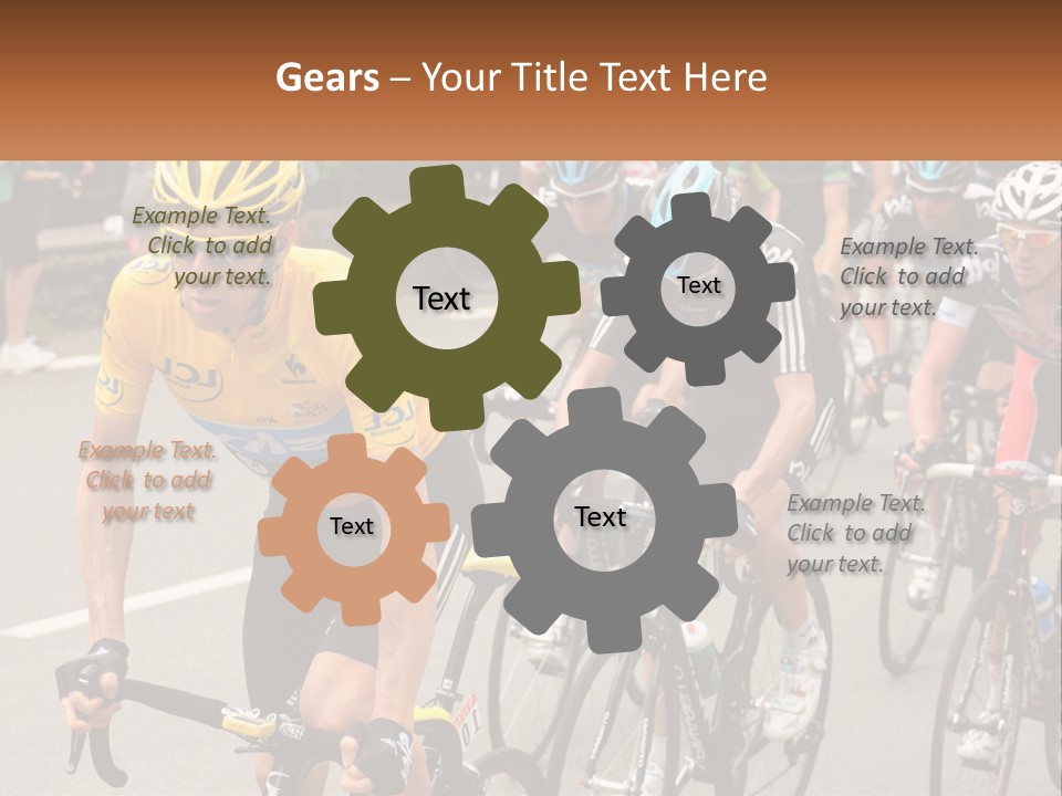 A Group Of People Riding Bikes Down A Street PowerPoint Template