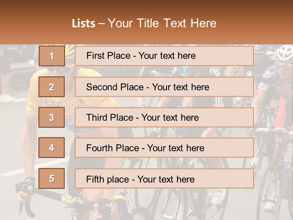 A Group Of People Riding Bikes Down A Street PowerPoint Template