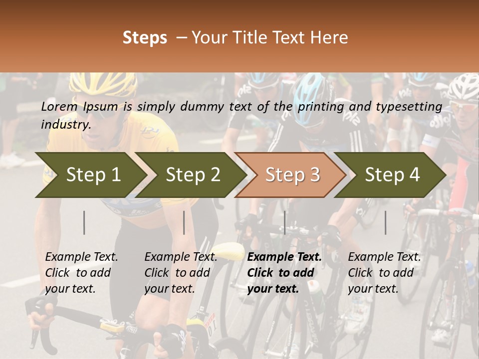 A Group Of People Riding Bikes Down A Street PowerPoint Template