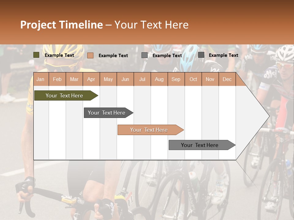 A Group Of People Riding Bikes Down A Street PowerPoint Template