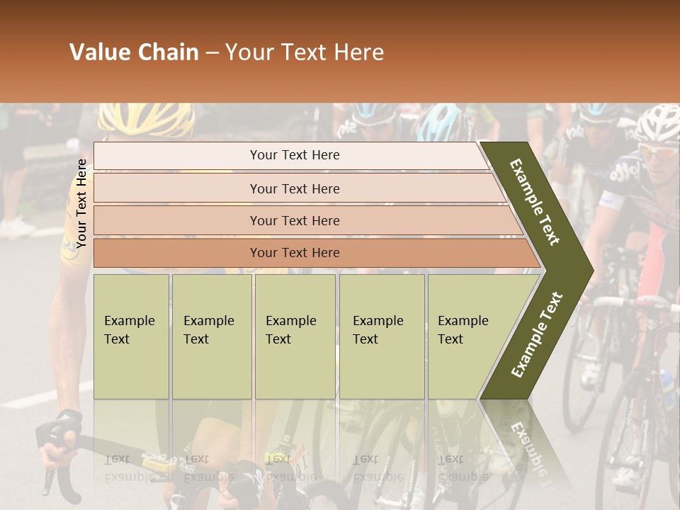 A Group Of People Riding Bikes Down A Street PowerPoint Template