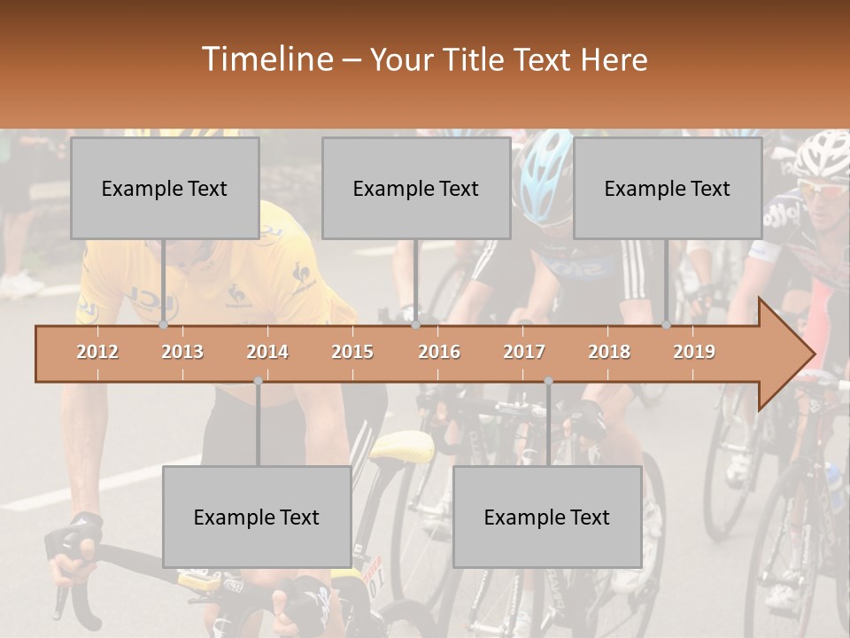 A Group Of People Riding Bikes Down A Street PowerPoint Template