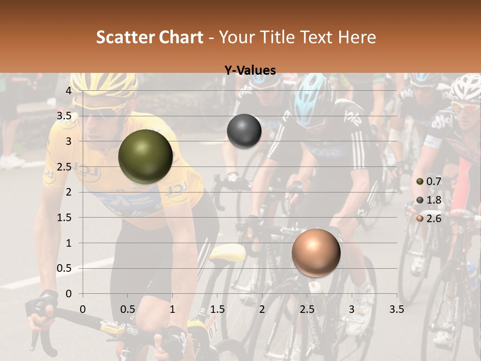 A Group Of People Riding Bikes Down A Street PowerPoint Template