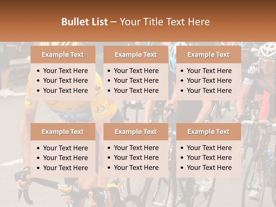 A Group Of People Riding Bikes Down A Street PowerPoint Template