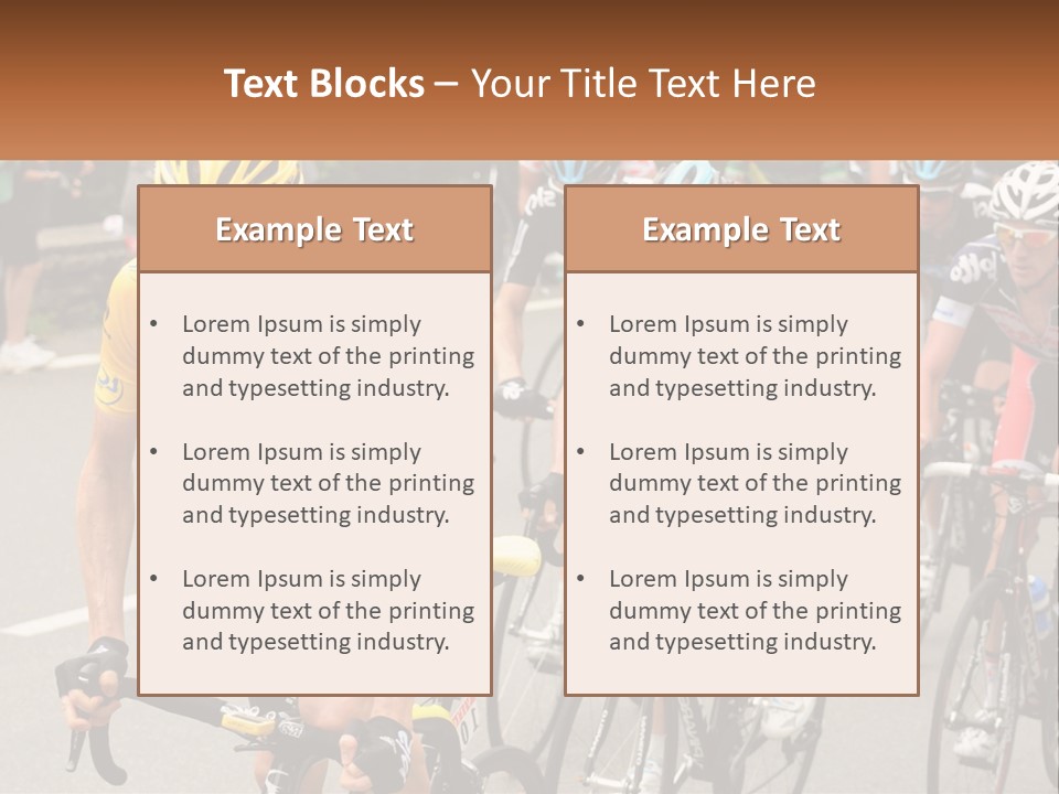 A Group Of People Riding Bikes Down A Street PowerPoint Template