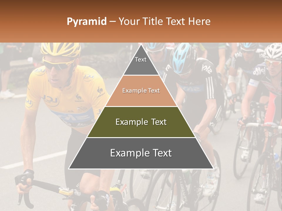 A Group Of People Riding Bikes Down A Street PowerPoint Template