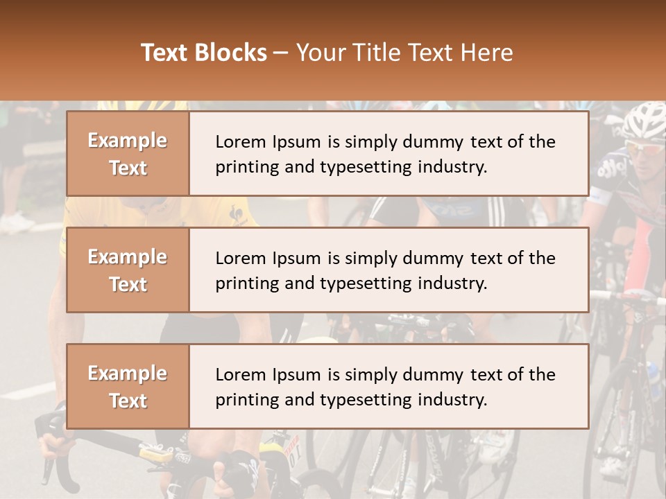 A Group Of People Riding Bikes Down A Street PowerPoint Template
