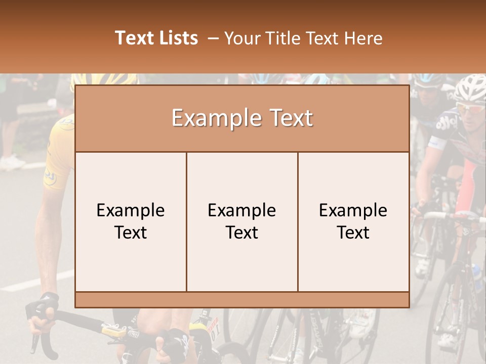 A Group Of People Riding Bikes Down A Street PowerPoint Template