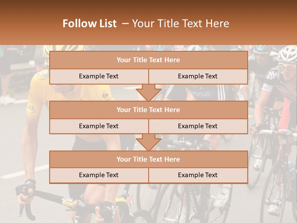 A Group Of People Riding Bikes Down A Street PowerPoint Template