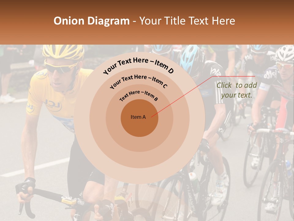 A Group Of People Riding Bikes Down A Street PowerPoint Template