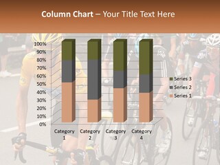 A Group Of People Riding Bikes Down A Street PowerPoint Template