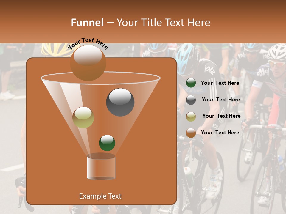 A Group Of People Riding Bikes Down A Street PowerPoint Template