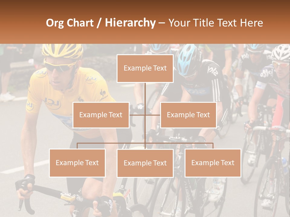 A Group Of People Riding Bikes Down A Street PowerPoint Template