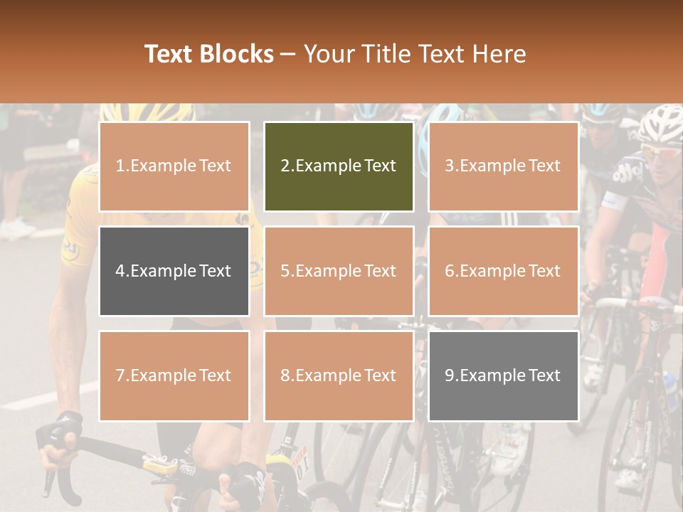 A Group Of People Riding Bikes Down A Street PowerPoint Template