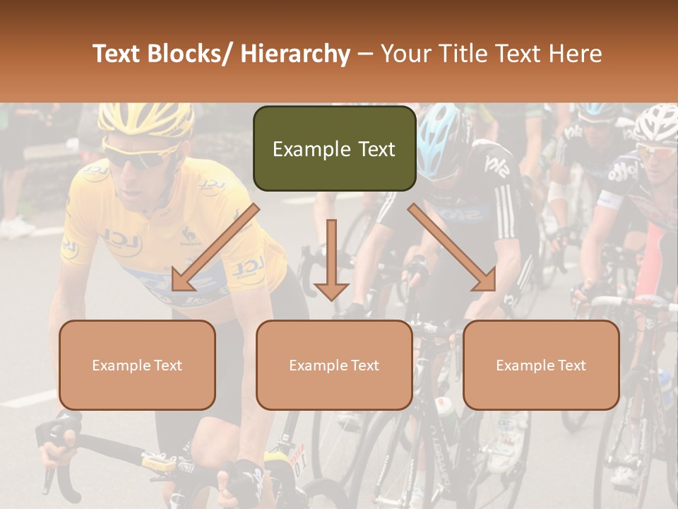 A Group Of People Riding Bikes Down A Street PowerPoint Template