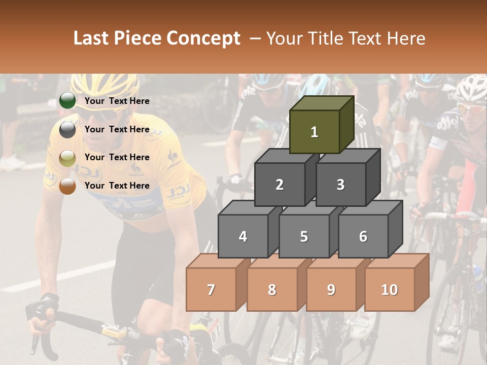 A Group Of People Riding Bikes Down A Street PowerPoint Template