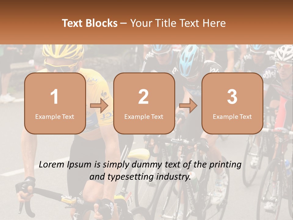 A Group Of People Riding Bikes Down A Street PowerPoint Template