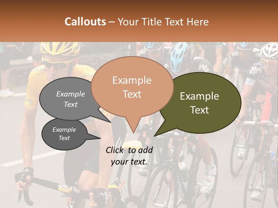 A Group Of People Riding Bikes Down A Street PowerPoint Template