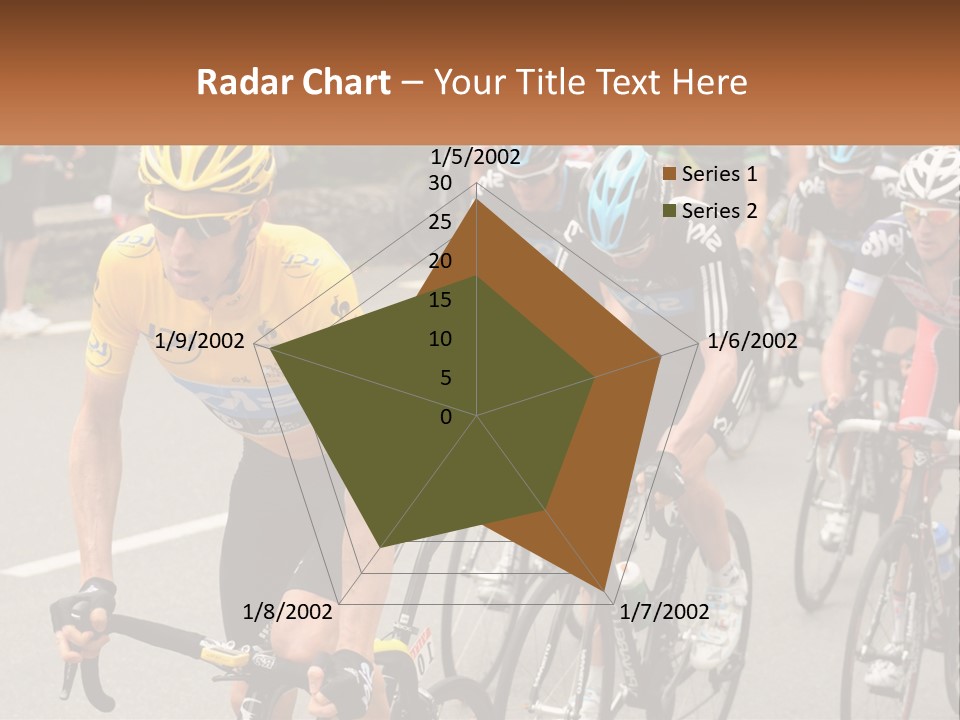 A Group Of People Riding Bikes Down A Street PowerPoint Template