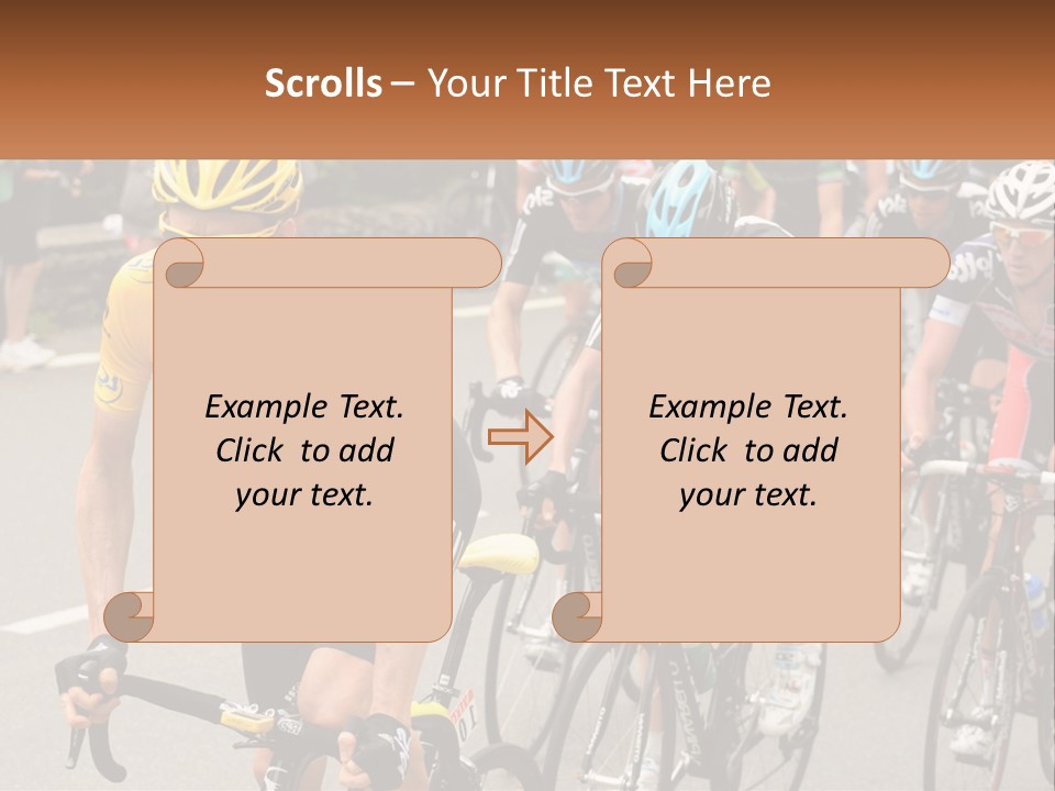 A Group Of People Riding Bikes Down A Street PowerPoint Template