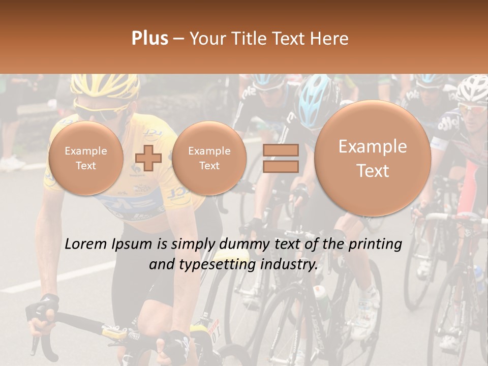 A Group Of People Riding Bikes Down A Street PowerPoint Template