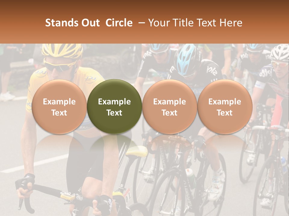A Group Of People Riding Bikes Down A Street PowerPoint Template