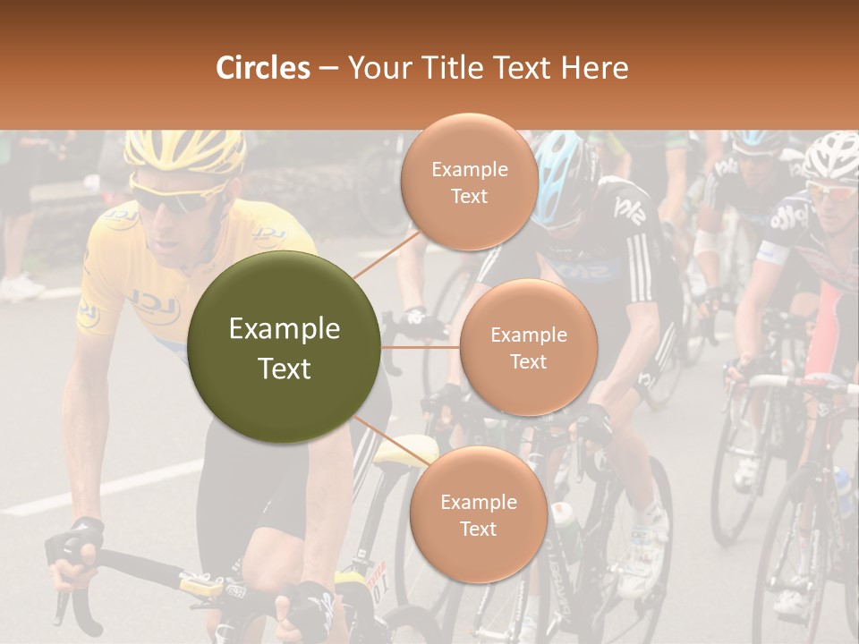 A Group Of People Riding Bikes Down A Street PowerPoint Template