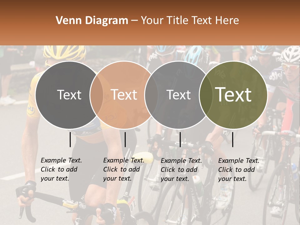 A Group Of People Riding Bikes Down A Street PowerPoint Template