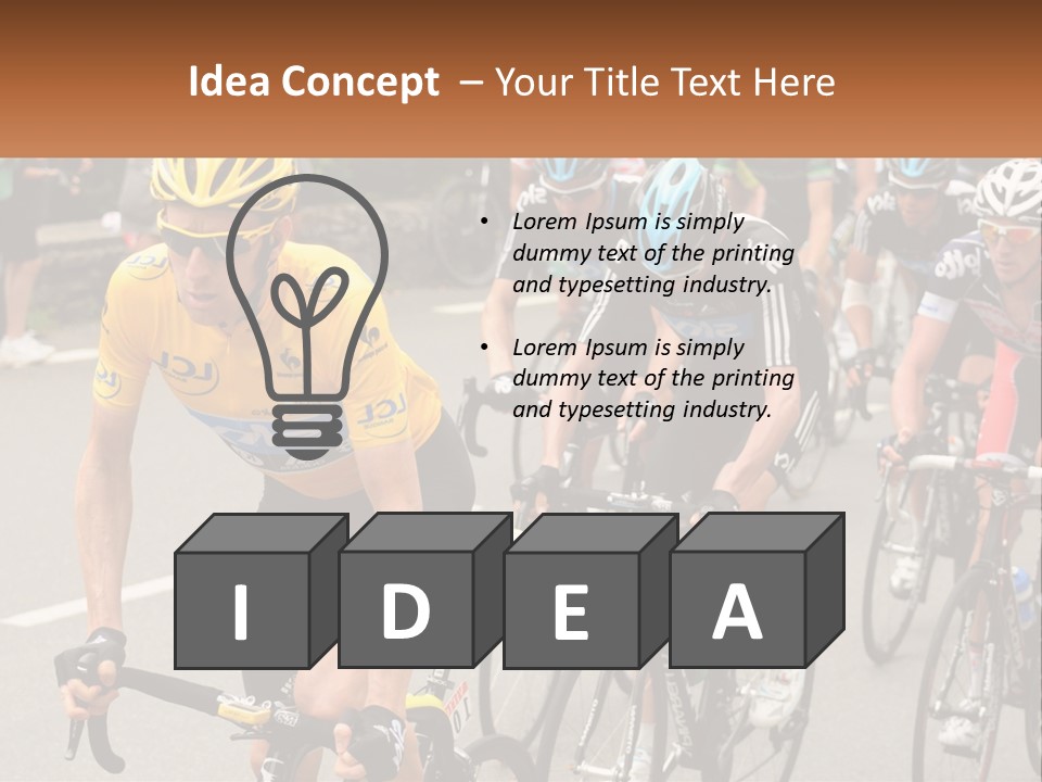 A Group Of People Riding Bikes Down A Street PowerPoint Template