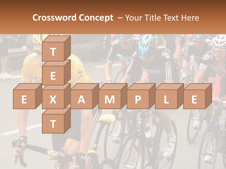 A Group Of People Riding Bikes Down A Street PowerPoint Template