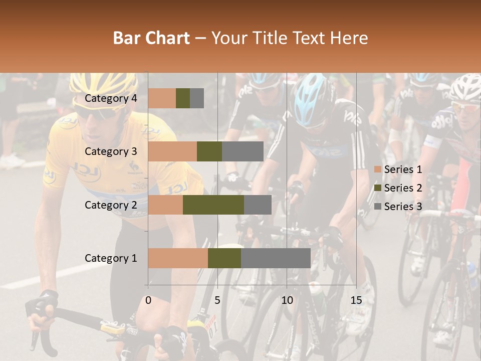 A Group Of People Riding Bikes Down A Street PowerPoint Template