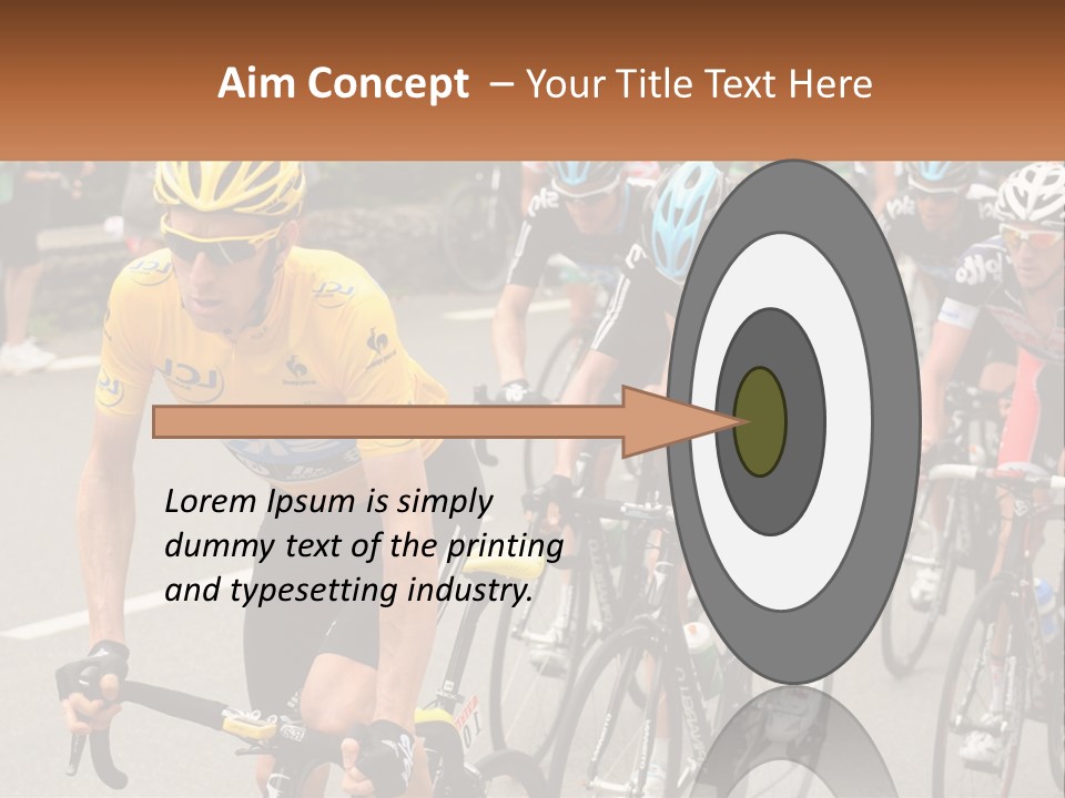 A Group Of People Riding Bikes Down A Street PowerPoint Template