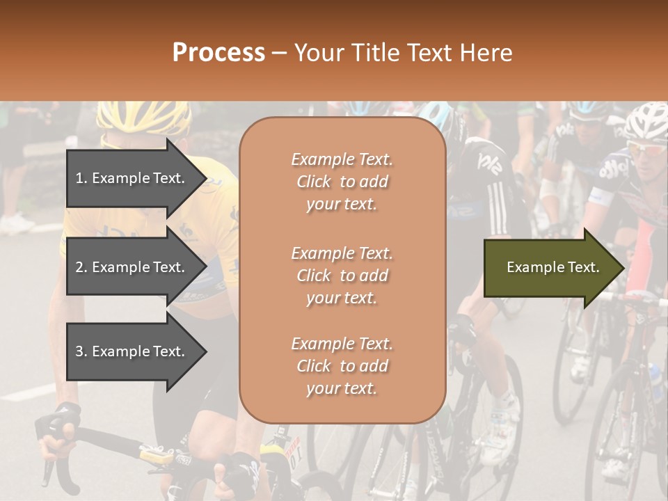 A Group Of People Riding Bikes Down A Street PowerPoint Template