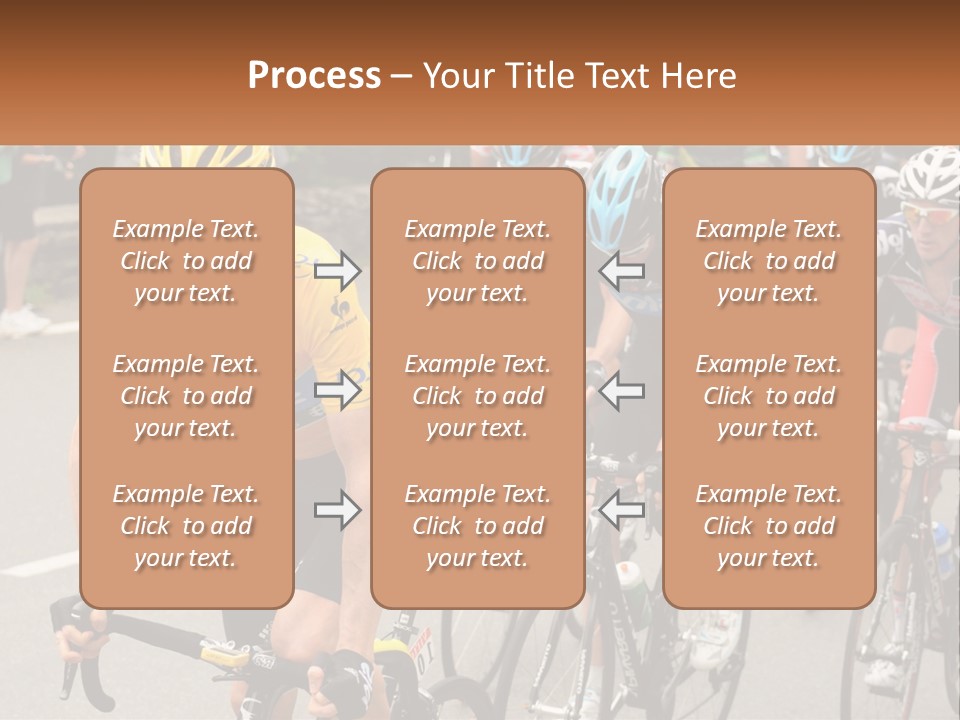 A Group Of People Riding Bikes Down A Street PowerPoint Template