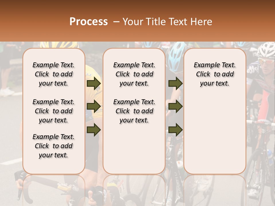 A Group Of People Riding Bikes Down A Street PowerPoint Template