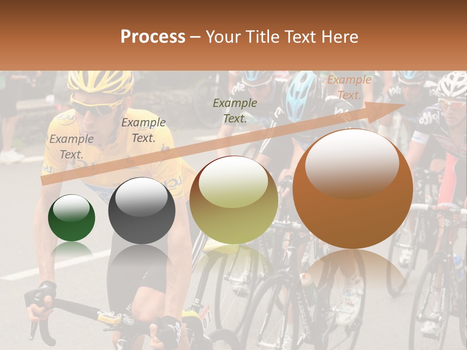 A Group Of People Riding Bikes Down A Street PowerPoint Template