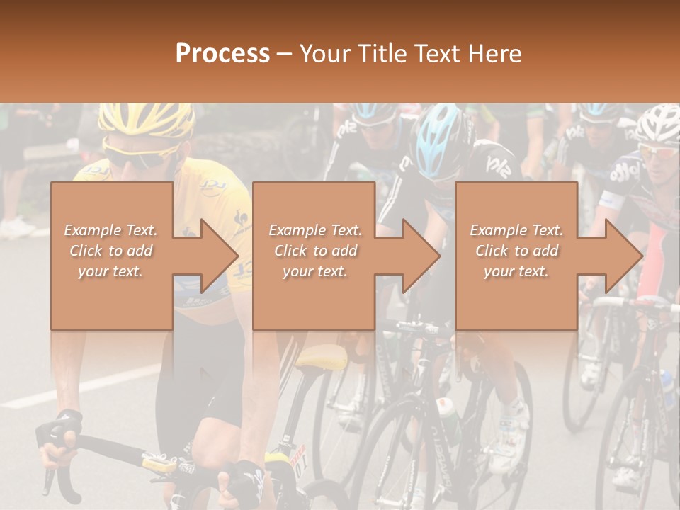 A Group Of People Riding Bikes Down A Street PowerPoint Template