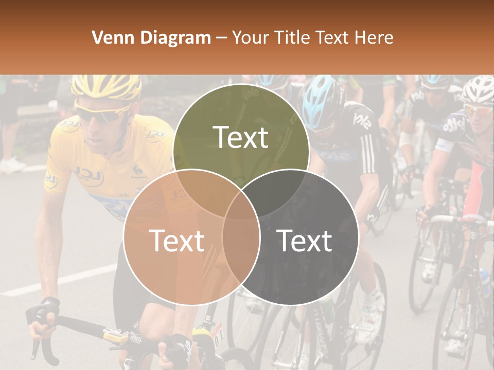 A Group Of People Riding Bikes Down A Street PowerPoint Template