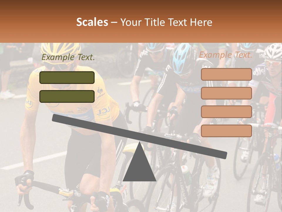 A Group Of People Riding Bikes Down A Street PowerPoint Template