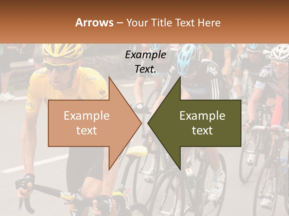A Group Of People Riding Bikes Down A Street PowerPoint Template