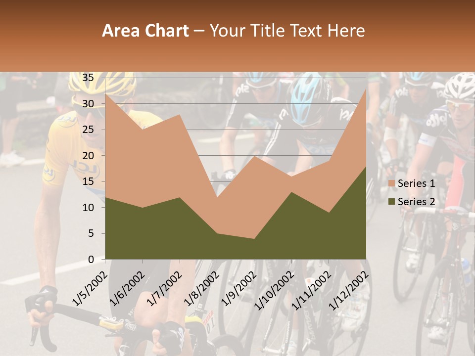 A Group Of People Riding Bikes Down A Street PowerPoint Template