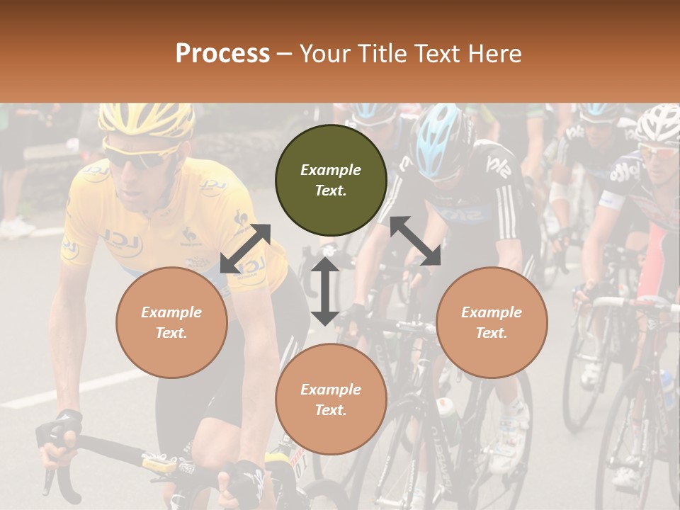 A Group Of People Riding Bikes Down A Street PowerPoint Template