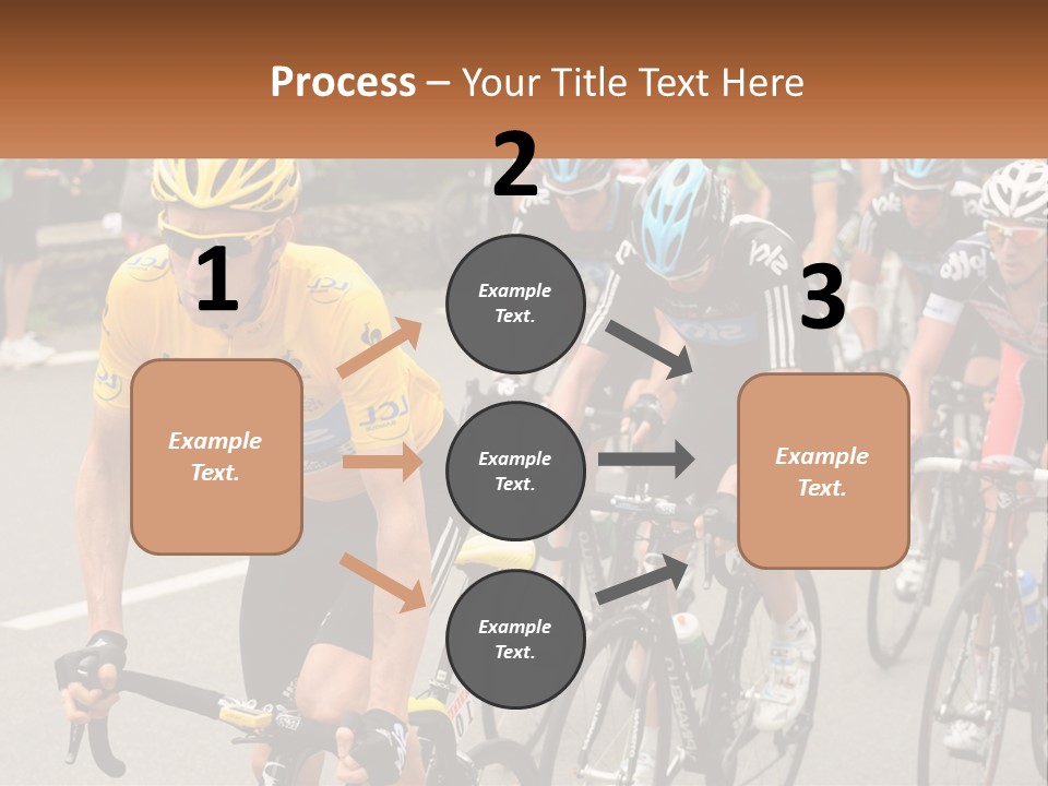 A Group Of People Riding Bikes Down A Street PowerPoint Template