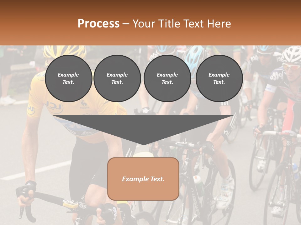 A Group Of People Riding Bikes Down A Street PowerPoint Template